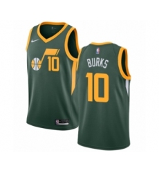 Men's Nike Utah Jazz #10 Alec Burks Green Swingman Jersey - Earned Edition