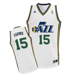 Men's Adidas Utah Jazz #15 Derrick Favors Swingman White Home NBA Jersey