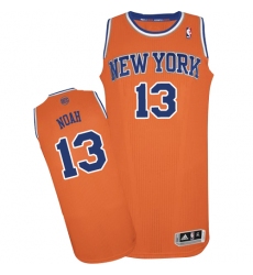 Men's Adidas New York Knicks #13 Joakim Noah Authentic Orange Alternate NBA Jersey