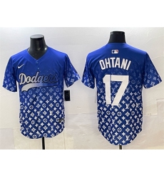 Men's Los Angeles Dodgers #17 Shohei Ohtani Blue Limited Stitched Baseball Jersey