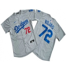 Men's Los Angeles Dodgers #72 Miguel Rojas Grey Limited Stitched Jersey