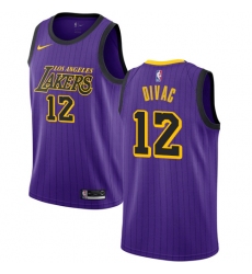 Youth Nike Los Angeles Lakers #12 Vlade Divac Swingman Purple NBA Jersey - City Edition
