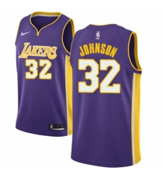Women's Nike Los Angeles Lakers #32 Magic Johnson Authentic Purple NBA Jersey - Icon Edition