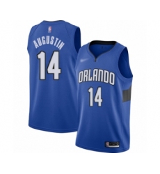Men's Orlando Magic #14 D.J. Augustin Authentic Blue Finished Basketball Jersey - Statement Edition