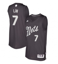 Men's Adidas Brooklyn Nets #7 Jeremy Lin Swingman Black 2016-2017 Christmas Day NBA Jersey