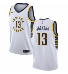 Men's Nike Indiana Pacers #13 Mark Jackson Authentic White NBA Jersey - Association Edition
