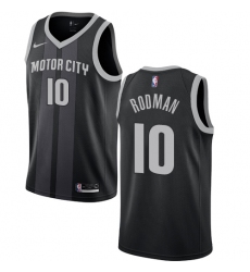 Women's Nike Detroit Pistons #10 Dennis Rodman Swingman Black NBA Jersey - City Edition