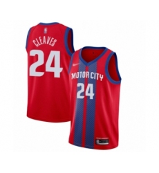 Youth Detroit Pistons #24 Mateen Cleaves Swingman Red Basketball Jersey - 2019 20 City Edition