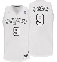 Men's Adidas San Antonio Spurs #9 Tony Parker Swingman White Winter On-Court NBA Jersey