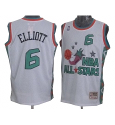 Men's Mitchell and Ness San Antonio Spurs #6 Sean Elliott Authentic White 1996 All Star Throwback NBA Jersey