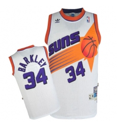 Men's Mitchell and Ness Phoenix Suns #34 Charles Barkley Authentic White Throwback NBA Jersey