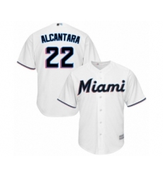Youth Miami Marlins #22 Sandy Alcantara Authentic White Home Cool Base Baseball Jersey