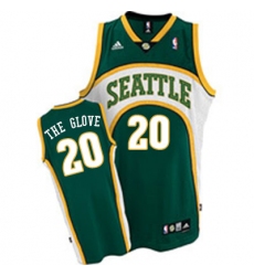 Men's Mitchell and Ness Oklahoma City Thunder #20 Gary Payton Authentic Green 