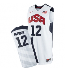 Men's Nike Team USA #12 James Harden Swingman White 2012 Olympics Basketball Jersey
