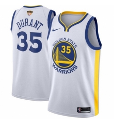 Youth Nike Golden State Warriors #35 Kevin Durant Authentic White Home 2018 NBA Finals Bound NBA Jersey - Association Edition