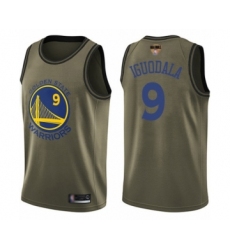 Youth Golden State Warriors #9 Andre Iguodala Swingman Green Salute to Service 2019 Basketball Finals Bound Basketball Jersey