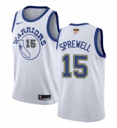Men's Nike Golden State Warriors #15 Latrell Sprewell Swingman White Hardwood Classics 2018 NBA Finals Bound NBA Jersey