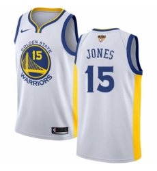 Youth Nike Golden State Warriors #15 Damian Jones Swingman White Home 2018 NBA Finals Bound NBA Jersey - Association Edition