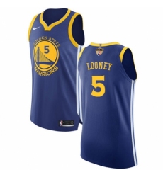 Men's Nike Golden State Warriors #5 Kevon Looney Authentic Royal Blue Road 2018 NBA Finals Bound NBA Jersey - Icon Edition
