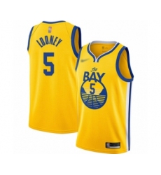 Women's Golden State Warriors #5 Kevon Looney Swingman Gold Finished Basketball Jersey - Statement Edition