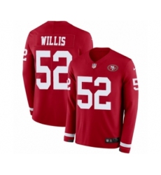 Youth Nike San Francisco 49ers #52 Patrick Willis Limited Red Therma Long Sleeve NFL Jersey