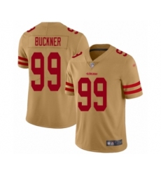 Men's San Francisco 49ers #99 DeForest Buckner Limited Gold Inverted Legend Football Jersey