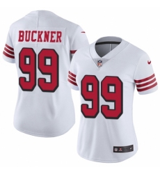 Women's Nike San Francisco 49ers #99 DeForest Buckner Limited White Rush Vapor Untouchable NFL Jersey