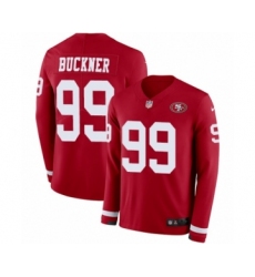 Youth Nike San Francisco 49ers #99 DeForest Buckner Limited Red Therma Long Sleeve NFL Jersey