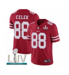 Men's San Francisco 49ers #88 Garrett Celek Red Team Color Vapor Untouchable Limited Player Super Bowl LIV Bound Football Jersey