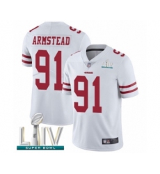 Men's San Francisco 49ers #91 Arik Armstead White Vapor Untouchable Limited Player Super Bowl LIV Bound Football Jersey