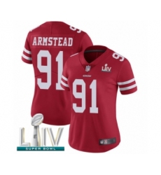 Women's San Francisco 49ers #91 Arik Armstead Red Team Color Vapor Untouchable Limited Player Super Bowl LIV Bound Football Jersey