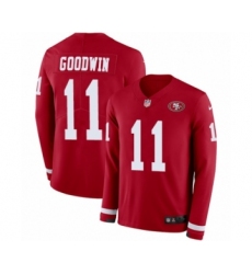 Youth Nike San Francisco 49ers #11 Marquise Goodwin Limited Red Therma Long Sleeve NFL Jersey