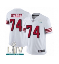 Men's San Francisco 49ers #74 Joe Staley Limited White Rush Vapor Untouchable Super Bowl LIV Bound Football Jersey