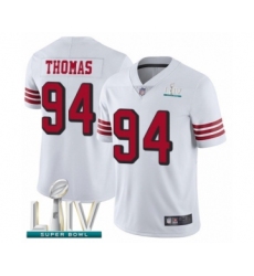 Men's San Francisco 49ers #94 Solomon Thomas Limited White Rush Vapor Untouchable Super Bowl LIV Bound Football Jersey