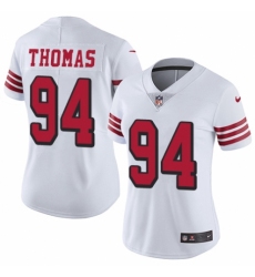 Women's Nike San Francisco 49ers #94 Solomon Thomas Limited White Rush Vapor Untouchable NFL Jersey