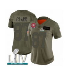 Women's San Francisco 49ers #87 Dwight Clark Limited Olive 2019 Salute to Service Super Bowl LIV Bound Football Jersey
