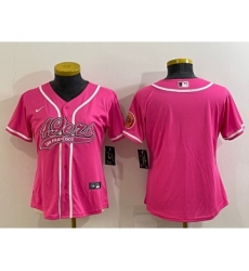 Women's San Francisco 49ers Blank Pink With Patch Cool Base Stitched Baseball Jersey