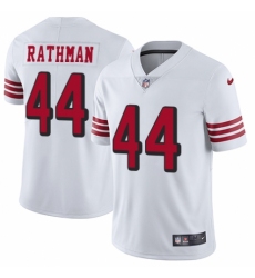 Men's Nike San Francisco 49ers #44 Tom Rathman Limited White Rush Vapor Untouchable NFL Jersey
