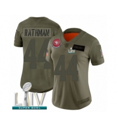 Women's San Francisco 49ers #44 Tom Rathman Limited Olive 2019 Salute to Service Super Bowl LIV Bound Football Jersey
