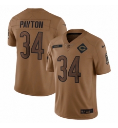 Men's Chicago Bears #34 Walter Payton Nike Brown 2023 Salute To Service Retired Player Limited Jersey