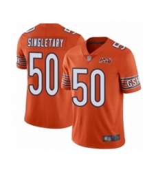 Men's Chicago Bears #50 Mike Singletary Orange Alternate 100th Season Limited Football Jersey