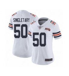 Women's Chicago Bears #50 Mike Singletary White 100th Season Limited Football Jersey