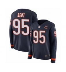 Women's Nike Chicago Bears #95 Richard Dent Limited Navy Blue Therma Long Sleeve NFL Jersey