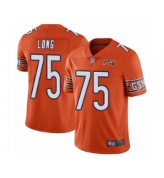 Men's Chicago Bears #75 Kyle Long Orange Alternate 100th Season Limited Football Jersey