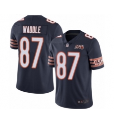 Men's Chicago Bears #87 Tom Waddle Navy Blue Team Color 100th Season Limited Football Jersey