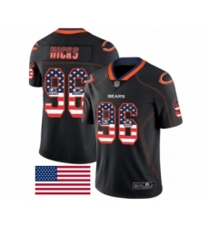 Men's Chicago Bears #96 Akiem Hicks Limited Black Rush USA Flag Football Jersey