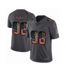Men's Chicago Bears #96 Akiem Hicks Limited Black USA Flag 2019 Salute To Service Football Jersey