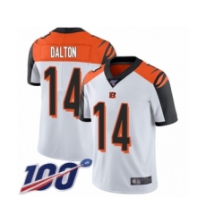 Men's Cincinnati Bengals #14 Andy Dalton White Vapor Untouchable Limited Player 100th Season Football Jersey