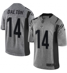 Men's Nike Cincinnati Bengals #14 Andy Dalton Limited Gray Gridiron NFL Jersey