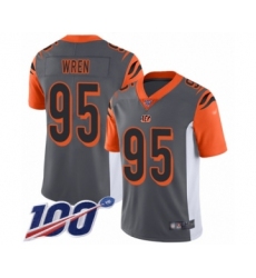 Men's Cincinnati Bengals #96 Carlos Dunlap White Vapor Untouchable Limited Player 100th Season Football Jersey